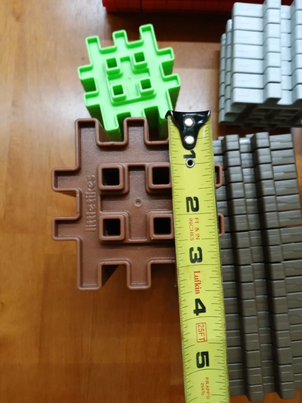 Little Tikes Waffle Blocks Building Block Lot Green Brown Grey Red